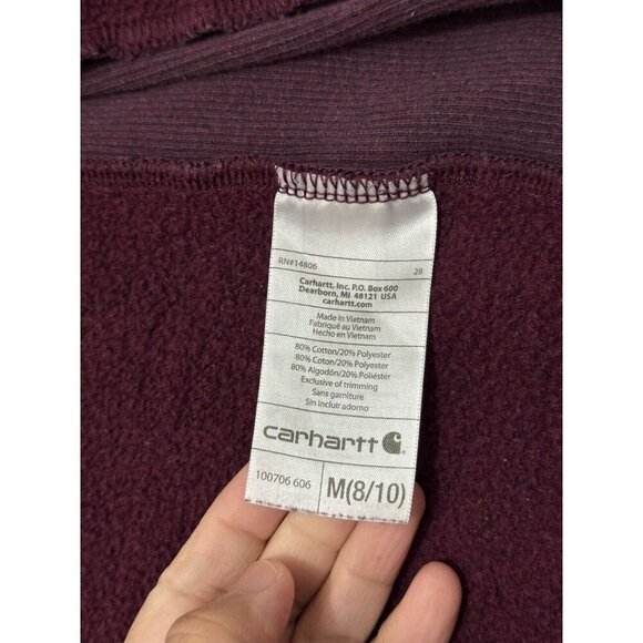 CARHARTT Women Purple Full Zip Fleece Jacket Lined Work Outdoors MEDIUM Spellout - Picture 5 of 13